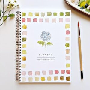 Watercolor Workbooks, Beginner-Friendly Birds Watercolor Workbooks, 12 Colors Watercolor Paint Set with Paint Brush, Art Crafts Painting Supplies, Water color Book for Kids Adults Teens (Flowers)