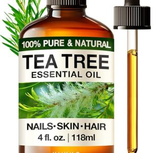 Kukka Tea Tree Oil for Skin, Hair & Toenails - 4 Fl Oz - 100% Pure Natural Tea Tree Essential Oil Made from Australian Melaleuca for Potency - Used in General Wellness, Aromatherapy & DIY Soap Making
