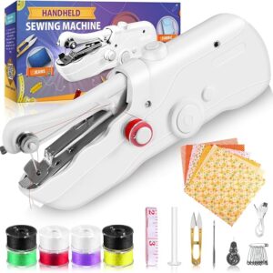 Handheld Sewing Machine, Quick Sew Mini Portable Electric Sewing Machine, Easy to Use for Beginners and Adults, Hand Held Sewing Device Fast Stitch Suitable for DIY Home Travel