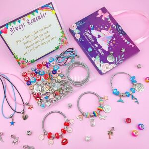 Charm Bracelet/Jewelry Making Kits for Kids Girls,Birthday Gifts Easter Basket Stuffers,Arts Crafts Toys for 5 6 7 8 9 12 Years Old Girls