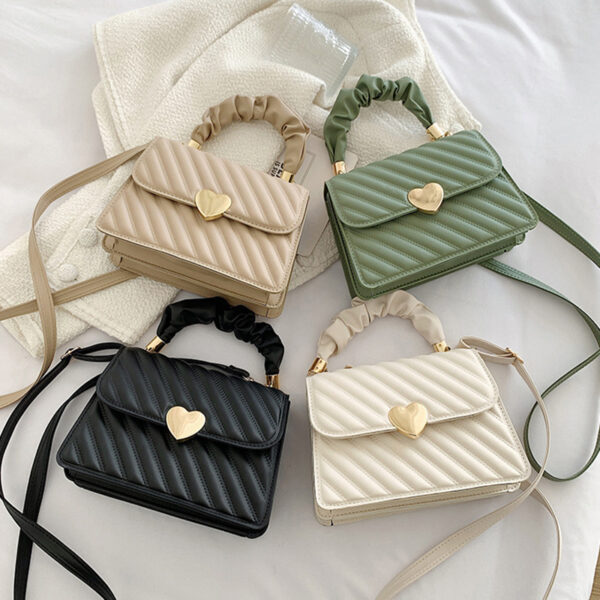 Women Handbags Fashion Chain Shoulder Bags with Love Metal Design Heart Clasp - Image 8