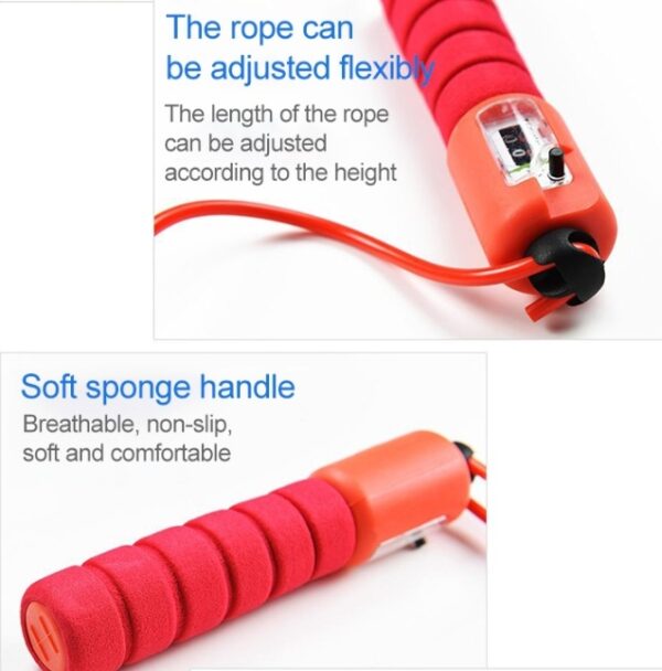 Skipping Rope With Counter Adjustable Length Counter Wear-resistant Foam Cotton Handle JumpRope Exercise Portable Sports Training Equipment - Image 6