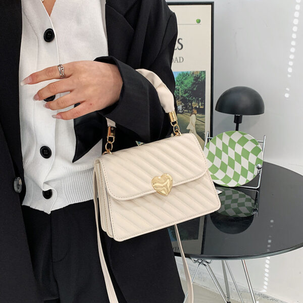 Women Handbags Fashion Chain Shoulder Bags with Love Metal Design Heart Clasp - Image 4