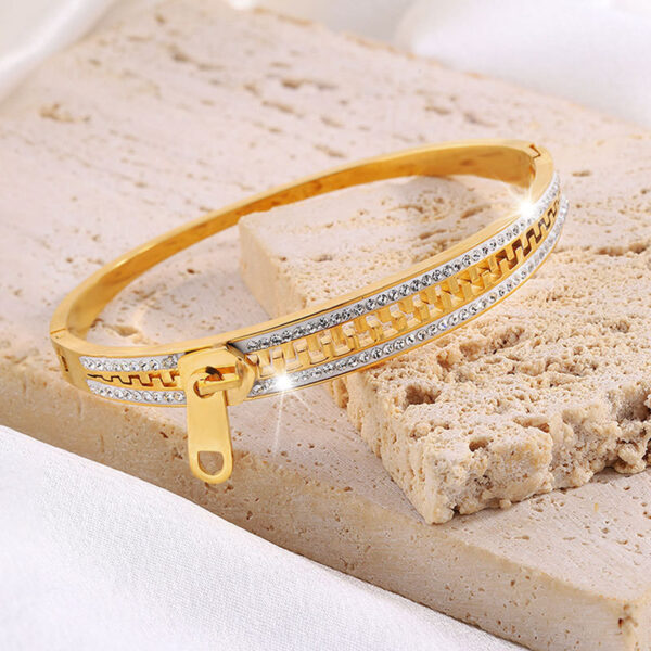 Titanium Steel Zipper Girls Advanced Personalized Niche Design Exquisite Bracelet - Image 4
